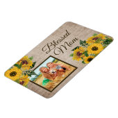 Rustic Burlap Sunflower Blessed Mam Foto Magneet (Linkerzijde)