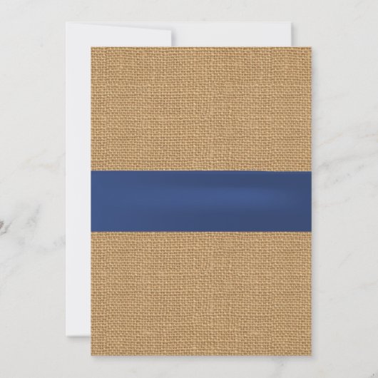 Rustic Burlap Sunflower Laced Wedding Kaart (Achterkant)