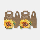 Rustic Burlap Sunflower Wedding Favor Box Bedankdoosjes (Uitgevouwen)