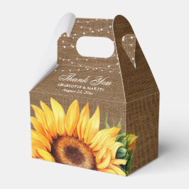 Rustic Burlap Sunflower Wedding Favor Box Bedankdoosjes