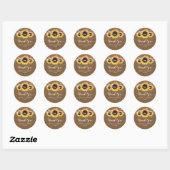 Rustic Burlap Sunflower Wedding Favor Ronde Sticker (Vel)