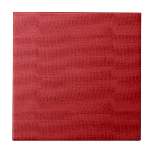 Rustic Burlap Texture Red Tegeltje (Voorkant)