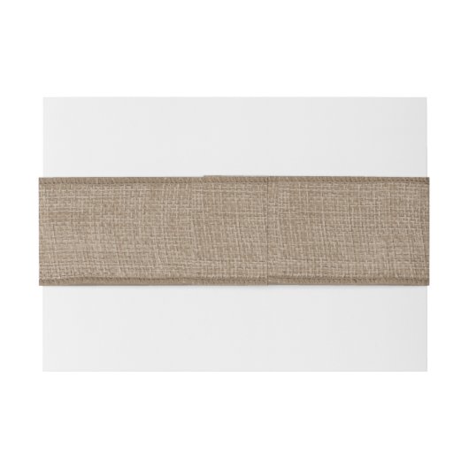 Rustic Burlap Texture Uitnodigingen Wikkel (Achterkant Voorbeeld)