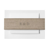 Rustic Burlap Texture Uitnodigingen Wikkel (Voorkant Voorbeeld)