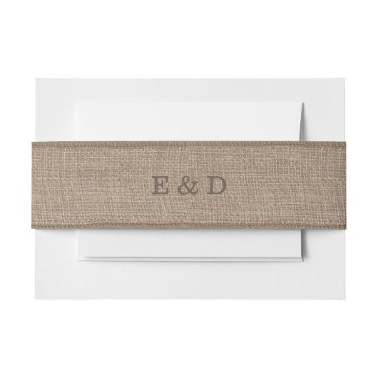 Rustic Burlap Texture Uitnodigingen Wikkel (Voorkant Voorbeeld)