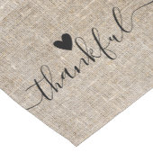 Rustic Burlap Thankful Thanksgiving Farmhouse Korte Tafelloper (Hoek)