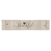 Rustic Burlap Thankful Thanksgiving Farmhouse Korte Tafelloper (Horizontaal)