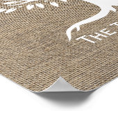 Rustic Burlap Tree Familienaam ingesteld Poster (Hoek)