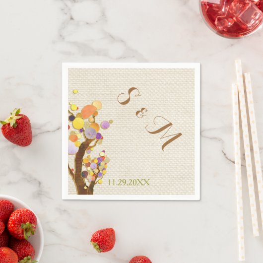Rustic Burlap Tree Theme Wedding Servet (Insitu)