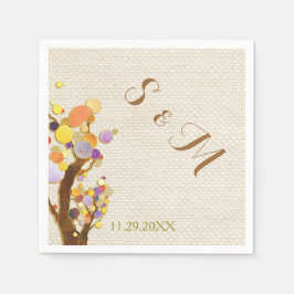 Rustic Burlap Tree Theme Wedding Servet