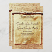 Rustic Burlap Twine Distress Wedding Invitation Kaart (Voorkant / Achterkant)