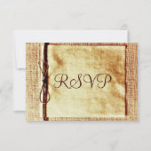 Rustic Burlap Twine Distress Wedding RSVP-kaarten RSVP Kaartje (Achterkant)