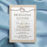 Rustic Burlap Tying the Knot Rehearsal Dinner Kaart<br><div class="desc">Rustic Burlap Tying the Knot Rehearsal Dinner Invitations.</div>