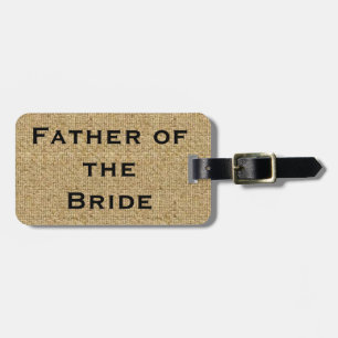 Rustic Burlap Vader van het bruid Bagagelabel