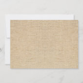 Rustic Burlap Vintage Wedding Invitations Kaart (Achterkant)