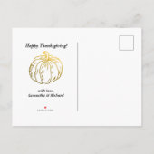 Rustic Burlap Waterverf Pumpkin Herfst Moving Aankondigingskaart (Achterkant)