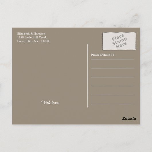 Rustic Burlap Wedding Bedankt Briefkaart (Achterkant)