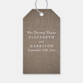 Rustic Burlap Wedding Cadeaulabel (Voorkant)