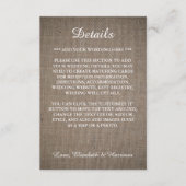 Rustic Burlap Wedding Detail Informatiekaartje (Voorkant)
