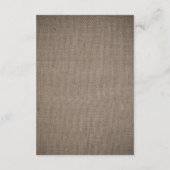 Rustic Burlap Wedding Detail Informatiekaartje (Achterkant)