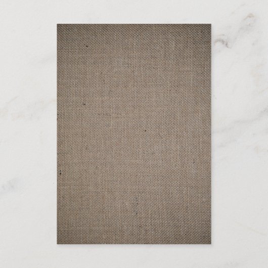 Rustic Burlap Wedding Detail Informatiekaartje (Achterkant)