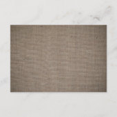 Rustic Burlap Wedding Detail Informatiekaartje (Achterkant)
