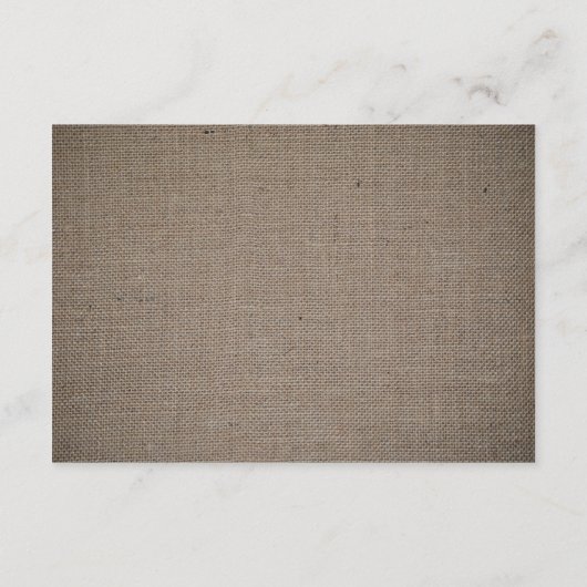 Rustic Burlap Wedding Detail Informatiekaartje (Achterkant)