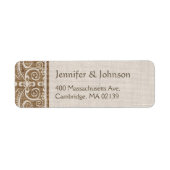 Rustic Burlap Wedding Etiket (Voorkant)