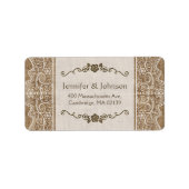 Rustic Burlap Wedding Etiket (Voorkant)