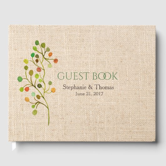Rustic Burlap Wedding Guest Book Gastenboek (Voorkant)