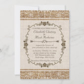 Rustic Burlap Wedding Kaart (Voorkant)