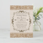 Rustic Burlap Wedding Kaart (Staand voorkant)
