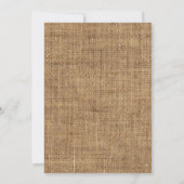 Rustic Burlap Wedding Kaart (Achterkant)