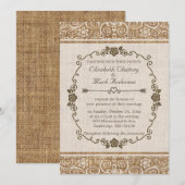Rustic Burlap Wedding Kaart (Voorkant / Achterkant)