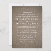Rustic Burlap Wedding Kaart (Voorkant)