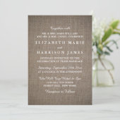 Rustic Burlap Wedding Kaart (Staand voorkant)