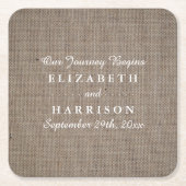Rustic Burlap Wedding Kartonnen Onderzetters (Voorkant)