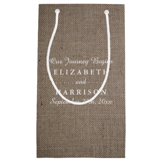 Rustic Burlap Wedding Klein Cadeauzakje (Voorkant)