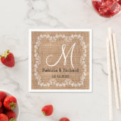 Rustic Burlap Wedding Monogram Servet (Insitu)