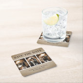 Rustic  Burlap Wedding Photo Save the Date Kartonnen Onderzetters (Insitu)