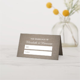 Rustic Burlap Wedding Plaatskaartje