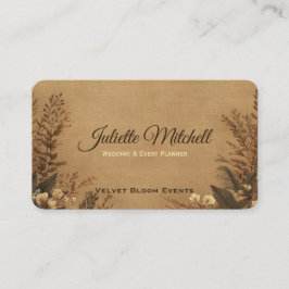 Rustic Burlap Wedding Planner Business Card Visitekaartje