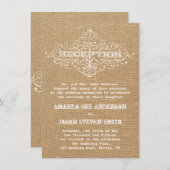 Rustic Burlap Wedding Reception Vintage Kaart (Voorkant / Achterkant)