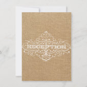Rustic Burlap Wedding Reception Vintage Kaart (Achterkant)