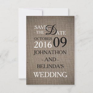 Rustic Burlap Wedding Save the Date