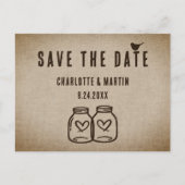 Rustic Burlap Wedding Save the Date Briefkaart (Voorkant)
