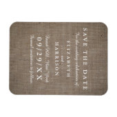 Rustic Burlap Wedding Save the Date Magneet (Horizontaal)
