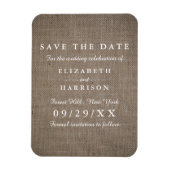 Rustic Burlap Wedding Save the Date Magneet (Verticaal)