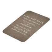Rustic Burlap Wedding Save the Date Magneet (Linkerzijde)