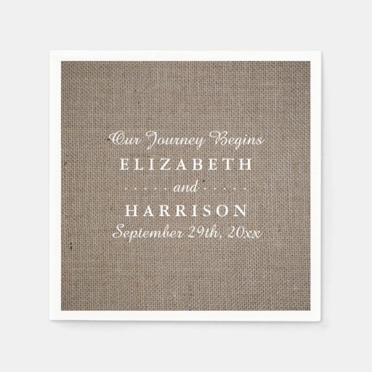 Rustic Burlap Wedding Servet (Voorkant)